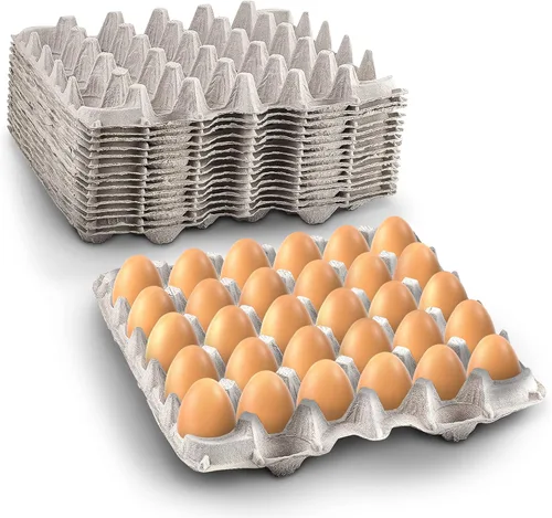 Miniatura 2 de MT Products Cartones planos de fibra de pulpa con capacidad para 30 huevos, caja de huevos para granja de pollos - Fabricado en los Estados Unidos