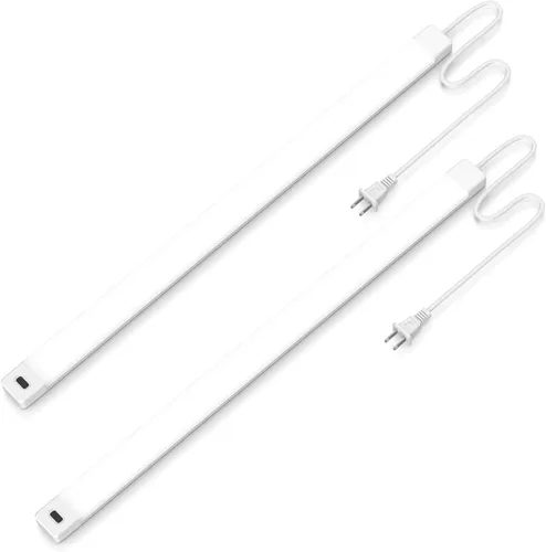 Miniatura 16 de 2 piezas Luces LED bajo gabinete con sensor de movimiento de mano, 16" Iluminación bajo encimera con regulable y 4000K blanco natural, Plug and