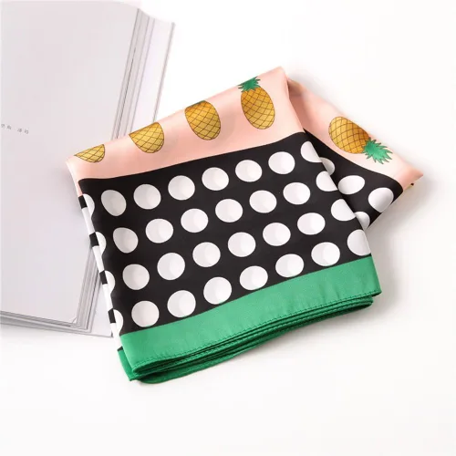 Miniatura 56 de Conjunto de bufanda de poliéster de gasa cuadrada de satén suave y grande para mujer, cuello de cabeza, multiuso, colores sólidos disponibles