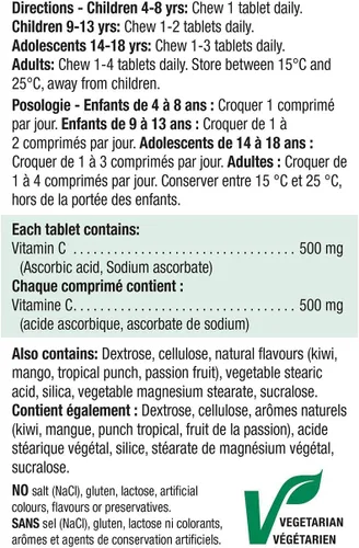 Miniatura 3 de Jamieson Vitamina C Fruta Tropical 500mg 120 Tabletas