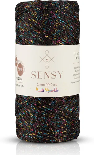 Miniatura 159 de Sensy Premium Cuerda de Poliéster de 2mm 251 Yardas Cuerda de Polipropileno 100% Cordón de Macramé 2mm Cordón para Bolsa de Ganchillo Cuerda
