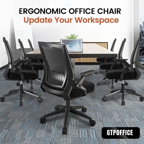 Miniatura 6 de GTPOFFICE Silla de oficina ergonómica, silla de escritorio para computadora cómoda con soporte lumbar ajustable, silla de oficina de malla
