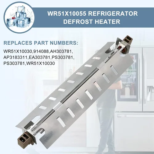 Miniatura 2 de AMI PARTS WR51X10055 Kit de calentador de descongelación para refrigerador, sensor de temperatura WR55X10025, termostato de límite alto WR50X10068
