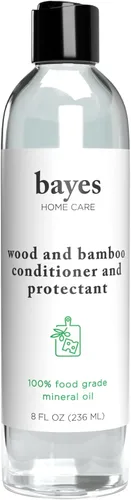 Bayes Aceite mineral de grado alimenticio para tabla de cortar, aceite mineral de grado alimenticio para bambú, teca y acondicionador y protector de