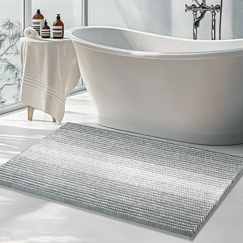 Miniatura 11 de Alfombras de Baño Grandes Antideslizantes de Chenilla - Alfombra de Baño para Ducha Suave Absorbente de Agua - Alfombra de Baño Delante de Bañera