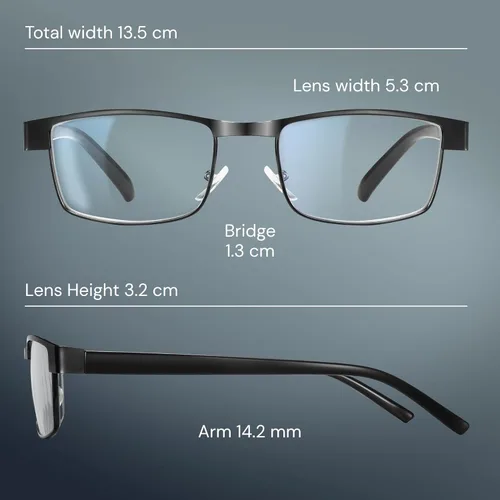 Miniatura 4 de BLS Businessman Gafas de Lectura Rectangulares - Lectores Profesionales Duraderos - Lentes que Bloquean la Luz Azul