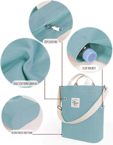 Miniatura 5 de Bolso de mano Lily Queen para mujer, de lona, bolso cruzado de trabajo o para colgar del hombro