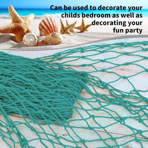 Miniatura 5 de Paquete de 2 Decoraciones de Red de Pesca para Fiesta Aguamarina