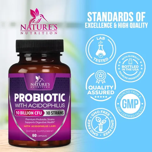 Miniatura 4 de Probióticos, 60 mil millones de UFC por porción, probióticos con prebióticos para apoyo a la salud digestiva e inmunológica para mujeres y hombres