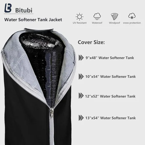 Miniatura 2 de Bitubi Chaqueta de tanque de suavizante de agua resistente, cubierta de tanque de suavizante de agua aislada al aire libre para evitar la sudoración