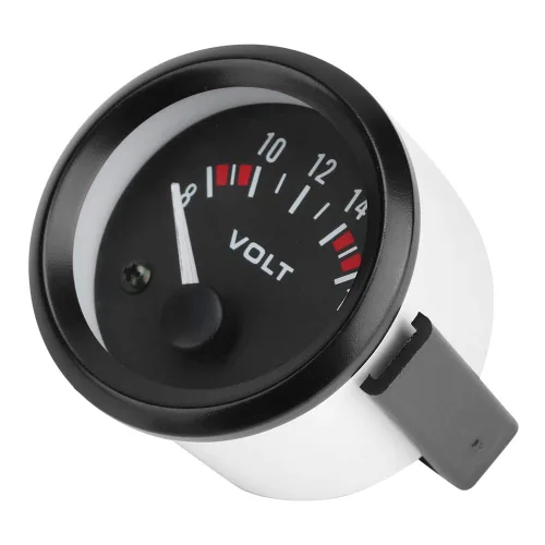 Miniatura 5 de Naroote Medidor de voltaje, medidor de voltaje de coche, medidor de voltaje de 12 V, 2.047 in/2 pulgadas, medidor de voltaje 8-16 V, voltímetro