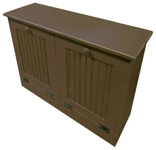 Miniatura 10 de Cubo doble de basura/Recipiente para papelera de reciclaje. Borgoña sólido