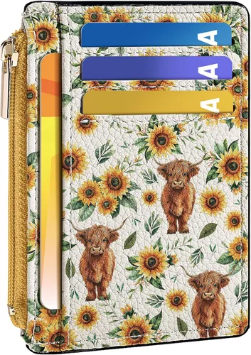 Miniatura 17 de Tipmile Tarjetero compacto para tarjetas de crédito con ventana de identificación para mujer, delgada y minimalista, bolsillo frontal, cartera