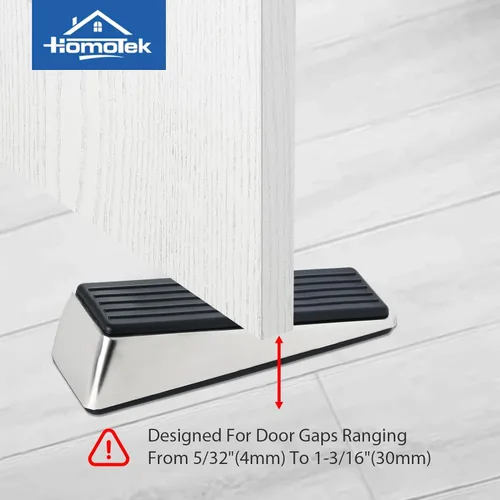 Miniatura 5 de HOMOTEK Paquete de 4 topes de puerta para la parte inferior de la puerta, topes de puerta de cuña resistentes, protectores de pared para debajo