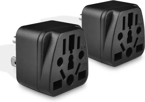 Miniatura 9 de Adaptador de enchufe de Reino Unido a EE. UU., adaptador de enchufe europeo a americano UE, Reino Unido, CN, AU, JP a Estados Unidos (tipo B), negro