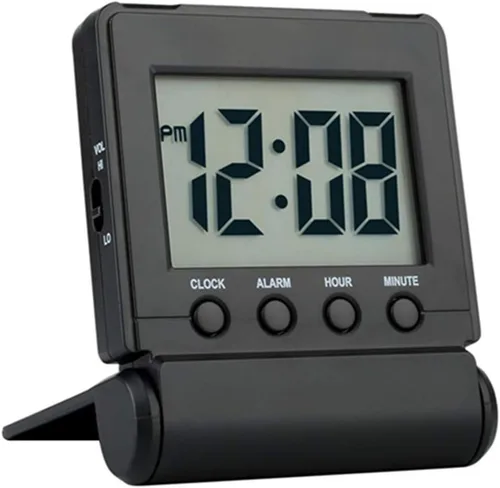 FAMICOZY Reloj Despertador de Viaje Digital Compacto con Opciones de Volumen Alto/Bajo, Fácil de Configurar, Fácil de Leer, Dígitos Grandes,