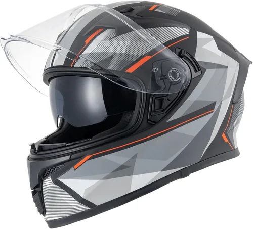 Miniatura 9 de CUTEY Casco de motocicleta de cara completa, certificado DOT, ligero, doble visera, ventilado, para adultos, hombres y mujeres