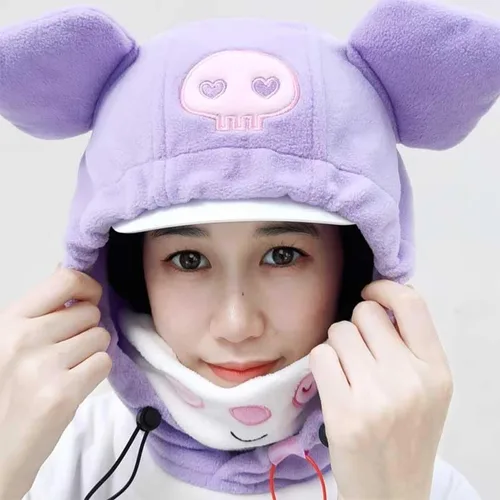 Miniatura 8 de Lindo animal esquí pasamontañas felpa snowboard máscara invierno deportes nieve accesorios sombrero Kawaii snowboard
