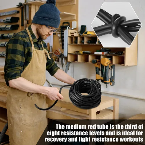 Miniatura 5 de 1 Rollo Tubos de Resistencia Tubo Elástico de Látex 50ft Bandas de Ejercicio Tubo de Ejercicio para Terapia Física, Pilates de Tren Inferior