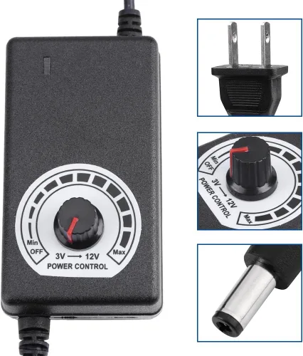 Miniatura 3 de Convertidor de CA a CC 110V-240V a 3-12V Adaptador de corriente 2A con enchufe de EE. UU. para ventilador eléctrico, motor de taladro, control