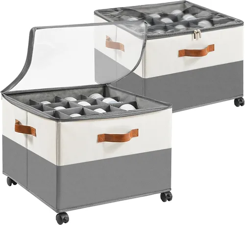 Miniatura 11 de INSTY Organizador de zapatos para armario con capacidad para 24 pares, contenedor plegable grande de almacenamiento de zapatos caja compartimento