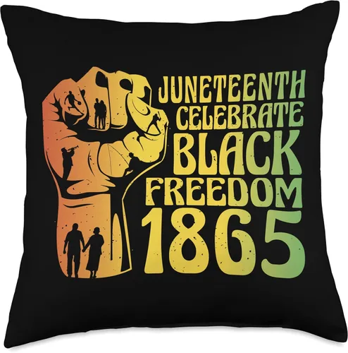 Juneteenth 1865 African American Pride Black Freedom Throw Pillow