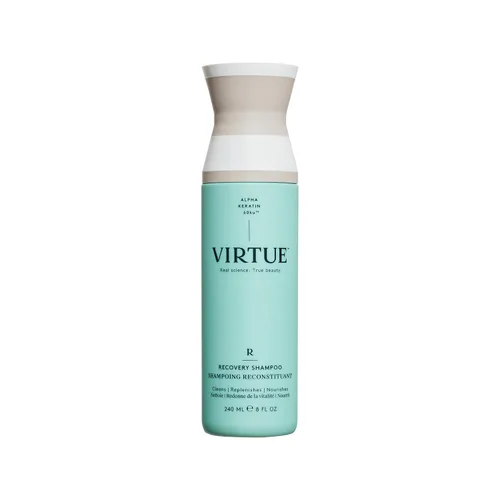 Miniatura 10 de VIRTUE Champú de recuperación sin sulfato con queratina y aceite de semilla de baobab para cabello dañado, color seguro