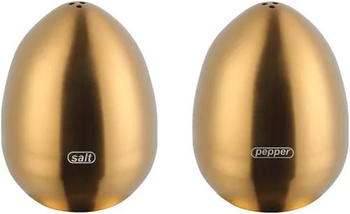 Juego de salero y pimienta: dispensador de sal y pimienta de acero inoxidable 2 piezas para cocina (dorado)
