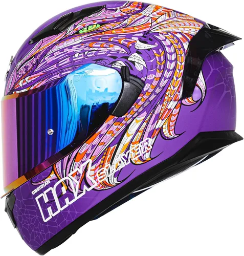 Miniatura 9 de HAX Onix - Casco de motocicleta de cara completa aprobado por DOT, listo para pinlock y con ranura para intercomunicador, moto para deportes