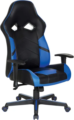 OSP Home Furnishings Vapor - Silla ergonómica ajustable de piel sintética con respaldo alto y asiento de resorte helicoidal y flujo de aire de