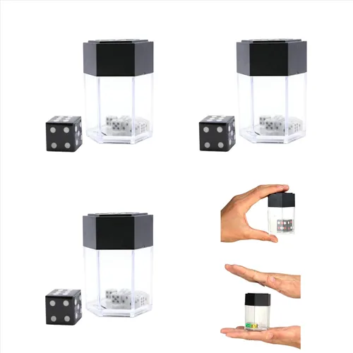 sumrica Juego de dados mágicos explosivos (paquete de 3, negro) que cambian los dados mágicos, trucos de magia de primer plano, actuación escénica y