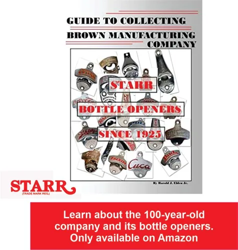 Miniatura 6 de STARR Abrebotellas de hierro fundido original abierto aquí, de propiedad estadounidense, con recubrimiento en polvo, con tornillos, soporte de pared