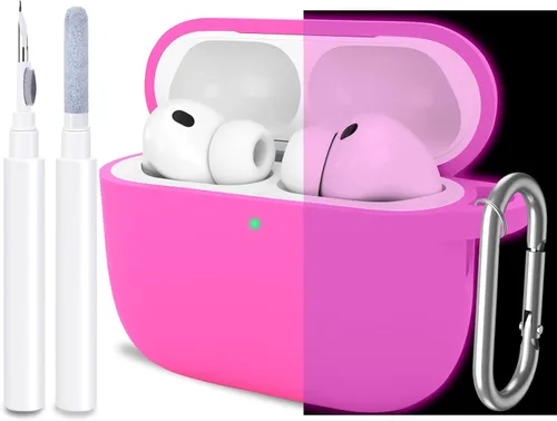 Miniatura 13 de Funda para AirPods Pro 3 con limpiador y protector de silicona suave con llavero para mujeres y hombres, funda para Apple AirPods Pro de 3ª Claro