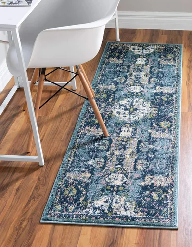 Miniatura 22 de Unique Loom Sumter Collection - Alfombra Aiken (2 x 6 pies, color rosa y azul)
