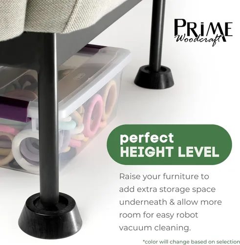 Miniatura 4 de Elevadores de madera de nogal para muebles, 1 pulgada de altura, 4 elevadores, color negro, elevadores de cama de alta calidad para limpieza