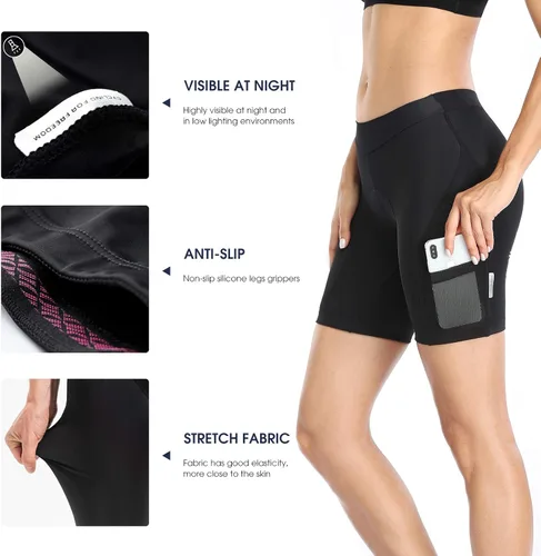 Miniatura 4 de Santic Camiseta de ciclismo de manga corta para mujer, con cremallera completa, con 3 bolsillos, transpirable, de secado rápido