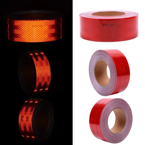Miniatura 2 de Cinta reflectante de alta visibilidad roja DOT-C2 de 2 pulgadas x 75 pies, cinta de advertencia de seguridad, cinta de visibilidad, cinta adhesiva