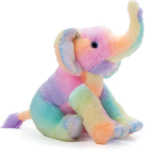The Petting Zoo Peluche de elefante, animales del zoológico Ombrez, juguete de peluche de elefante arcoíris de 12 pulgadas
