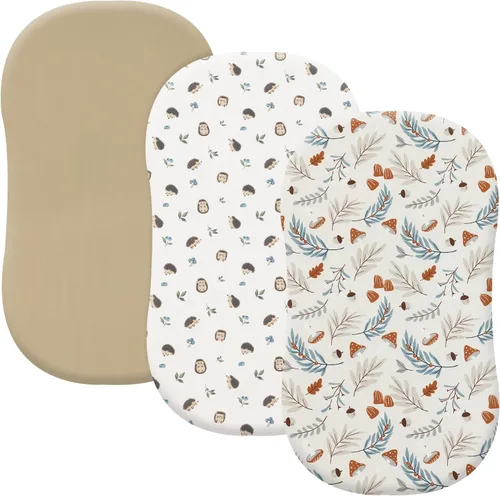 Miniatura 19 de PHF 3 paquetes de sábanas de cuna suaves, sábanas bajeras florales rosa transpirables y cómodas para niñas, ajuste universal sin deslizamiento