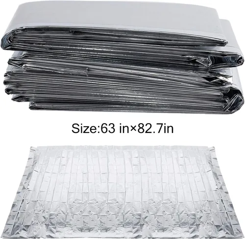 Miniatura 2 de winemana Paquete de 6 películas grandes de Mylar reflectantes plateadas, 83 x 63 pulgadas, alta reflectancia, mantiene el calor, 100% segura