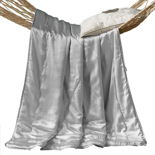 Miniatura 7 de Manta de seda pura, 100% seda de morera por dentro y fuera, manta suave para niños para sofá, cama, sofá de viaje, manta ligera y acogedora