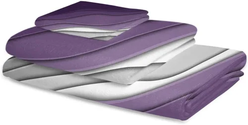 Miniatura 2 de Juego de toallas de baño de 3 piezas, color morado y gris, juego de toallas de baño suaves para baño, toallas de baño absorbentes