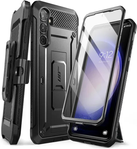 SUPCASE Funda para Samsung Galaxy S23 FE con soporte y clip para cinturón, [Unicorn Beetle Pro] [Protector de pantalla integrado] [protección de