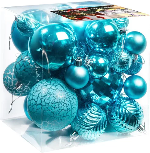 Miniatura 3 de LANGXUN 36 piezas de esferas de decoración de árbol de Navidad azul ácido, bolas de Navidad, decoración de Navidad 2025, adornos de Navidad