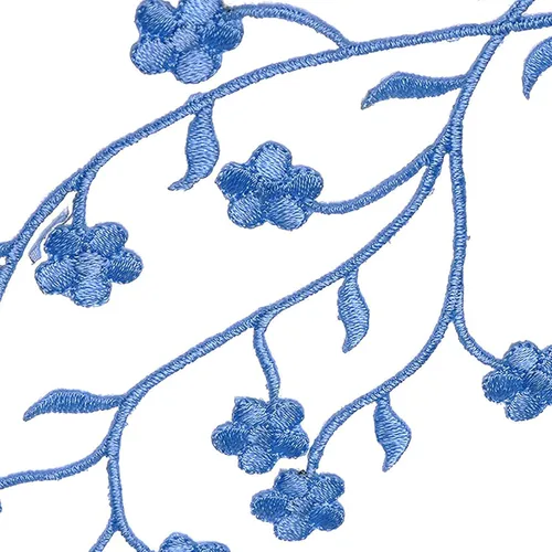 Miniatura 3 de 2 piezas bordadas de flores de ciruelo para coser/planchar en parches decorativos florales para coser cuello busto vestido bolsa, falda, mochilas