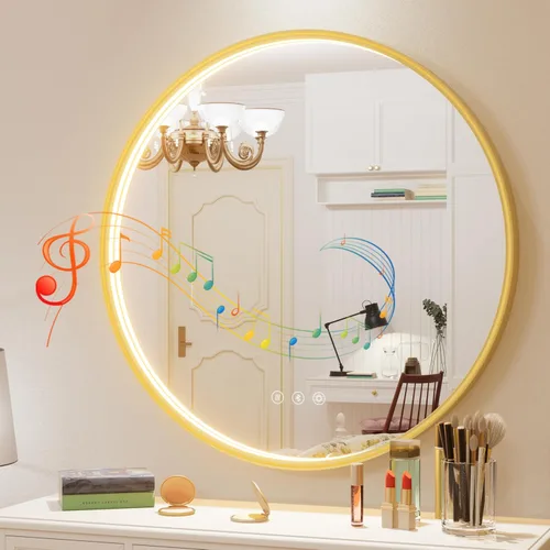 Miniatura 21 de Espejo LED para baño de 24 pulgadas, 3 temperaturas de color (3000K/4500K/6000K), retroiluminación regulable, antivaho, vidrio HD de 5MM, CRI 90+