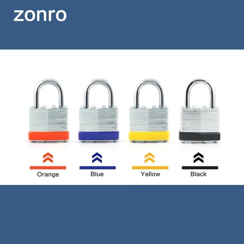 Miniatura 9 de ZonRo Candados con llave de acero laminado, cerraduras iguales con llave, 1-9/16 pulgadas de ancho, candados de grillete normal, paquete de 6, aro