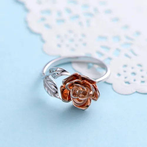 Miniatura 3 de Anillos abiertos ajustables de plata de ley S925, anillo de rosa para mujeres y adolescentes