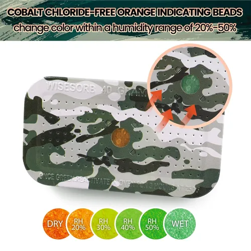 Miniatura 4 de Wisesorb Deshumidificador de camuflaje seguro para pistola de 1.41 onzas, bolsas deshumidificadoras recargables, paquetes de gel de sílice