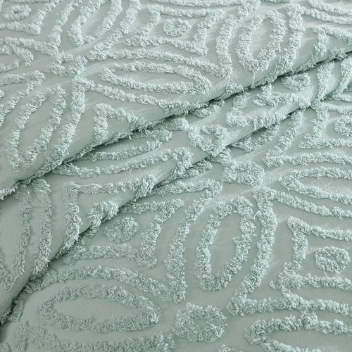 Miniatura 4 de Beatrice Home Fashions Colcha de Chenilla con Patrón Wedding Ring, Full, azul